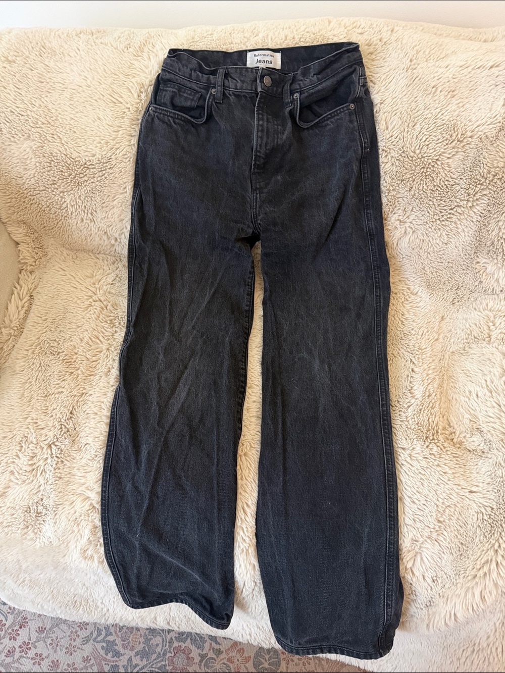 Reformation Black Wide-Leg Jeans